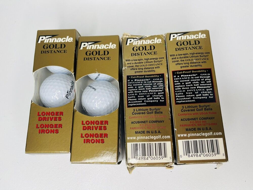 Golf Balls Gold LS Distance 4 Pack Set Pinnacle Sporting Goods Outdoors Bundle